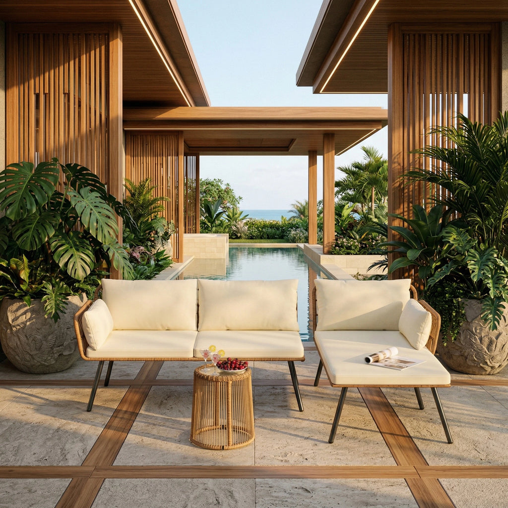 Outdoor L-Shape Sectional Set — Resort Patio Collection
