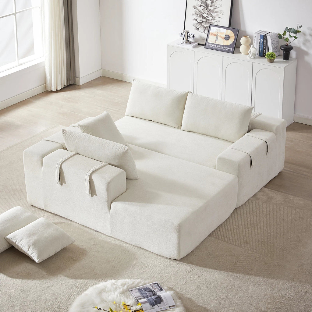 Modular L-Shaped Sectional Sleeper Sofa