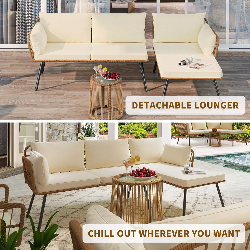 Outdoor L-Shape Sectional Set — Resort Patio Collection